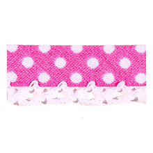 Biais tape lace finish through dots pink 714861232